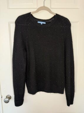 Antonio Melani Black Embellished Metallic Studs Knit Sweater Medium
